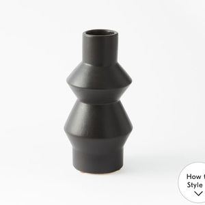 West Elm Black Totem Vase 10.5”